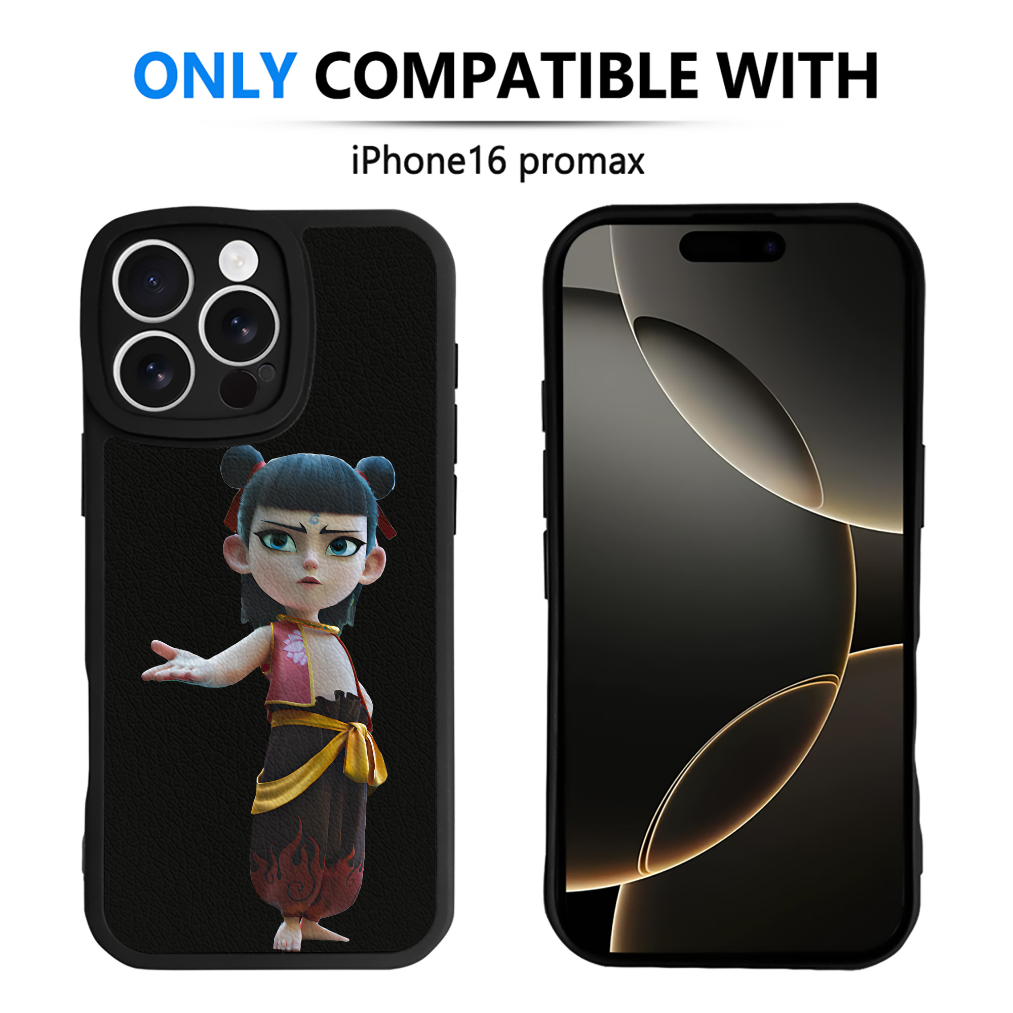 （画像用） Ne Zha 2 ナタ 魔童の大暴れ 【iPhone 16シリーズ対応】シリコンスマホケース（レザー調） 材質：シリコン